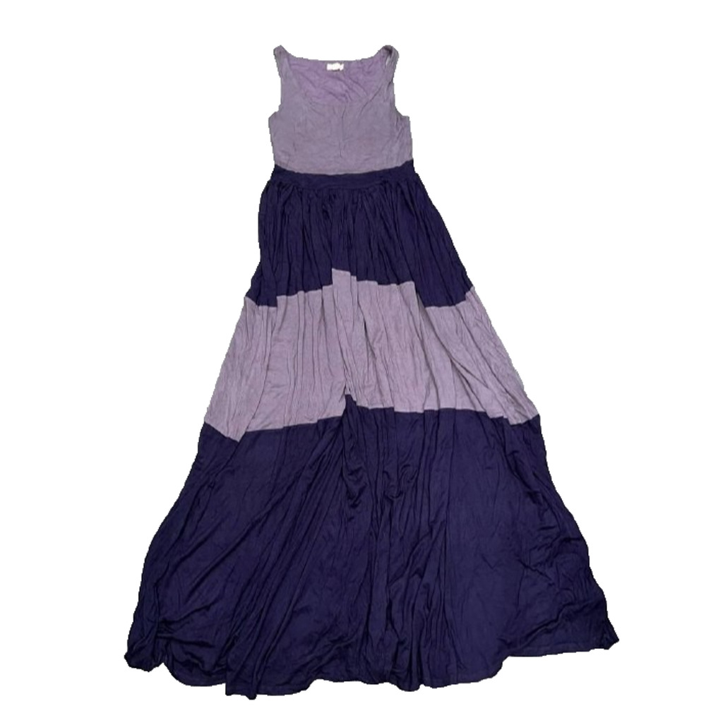 Anthropologie Silence Noise Maxi Dress colorblock Y2K multi Small Purple A005629